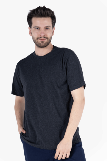 Bisiklet Yaka T-Shirt - Antrasit Melanj