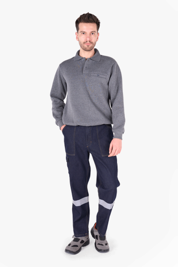 Komando Cepli Reflektörlü Kot İş Pantolonu - Lacivert