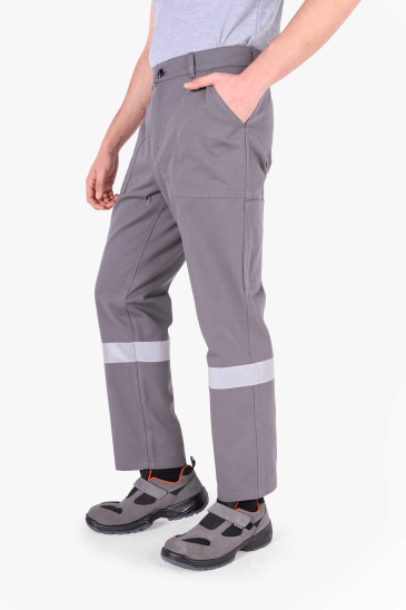 Reflektörlü Harman İş Pantolonu - Gri