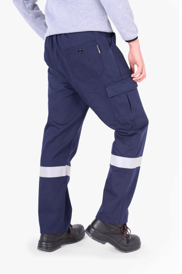 Reflektörlü Gabardin İş Pantolonu - Lacivert