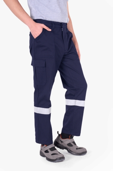 Reflektörlü Gabardin İş Pantolonu - Lacivert