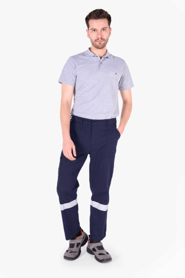 Reflektörlü Gabardin İş Pantolonu - Lacivert
