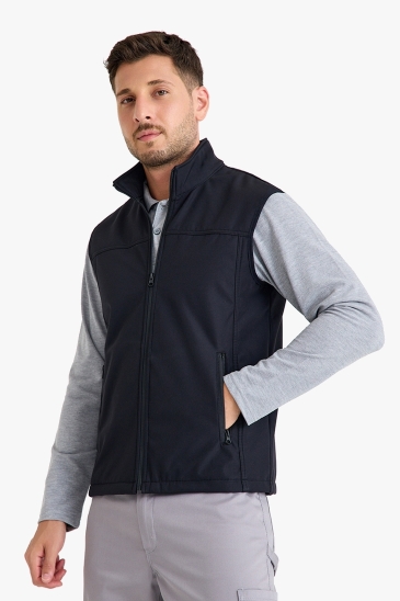 Robalı Softshell Yelek - Siyah