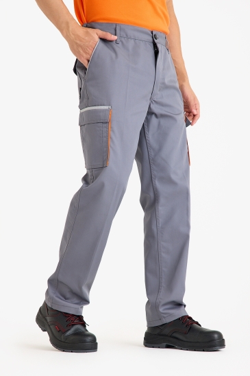 Cepleri Biye Reflektörlü Pantolon - Gri