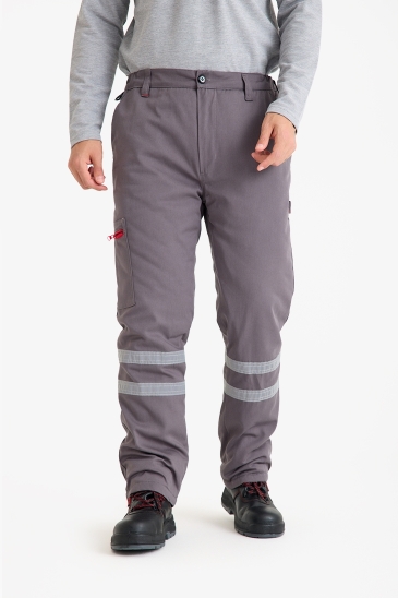 Asma Aparatlı Reflektörlü Kapitoneli Pantolon - Gri