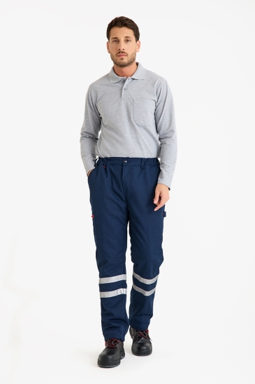 Asma Aparatlı Reflektörlü Kapitoneli Pantolon - Lacivert