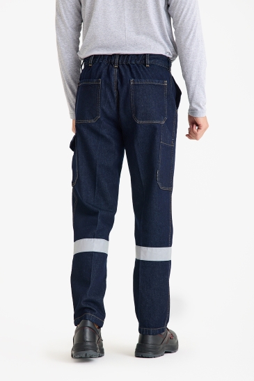 Reflektörlü Kot Pantolon - Lacivert