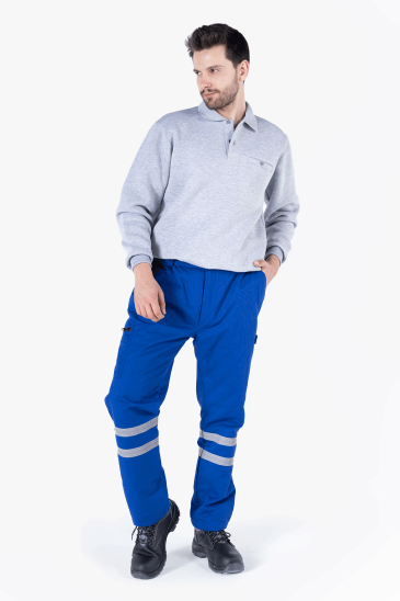 Asma Aparatlı Reflektörlü Kapitoneli Pantolon - Saks Mavi