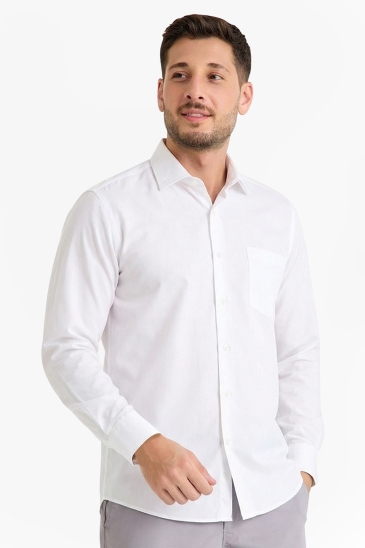Uzun Kollu Gömlek - Beyaz