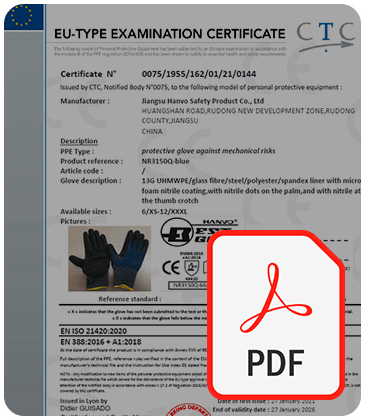 NR3150Q Köpük Nitril Kaplama Eldiven