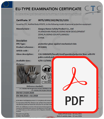 PE3180Q - Kesilme Dirençli Eldiven