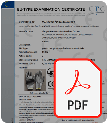 PE352 - PU Kaplamalı Eldiven